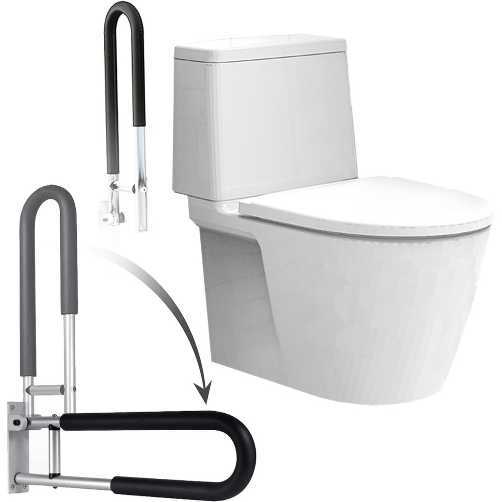 Fold-Up U-Shaped Aluminium Grab Bar‎ 24-in – Bathroom Safety for Seniors